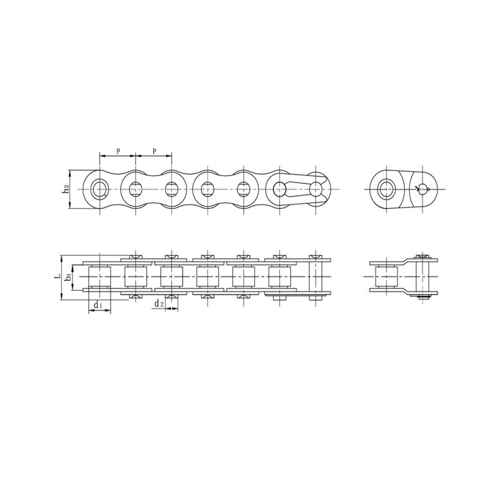 Precyzyjne łańcuchy rolkowe o krótkim skoku ze stali nierdzewnej