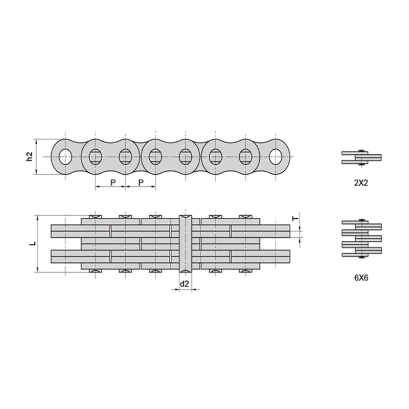 (Seria LL) Łańcuchy płytkowe o wysokiej stabilności i niewymagających konserwacji